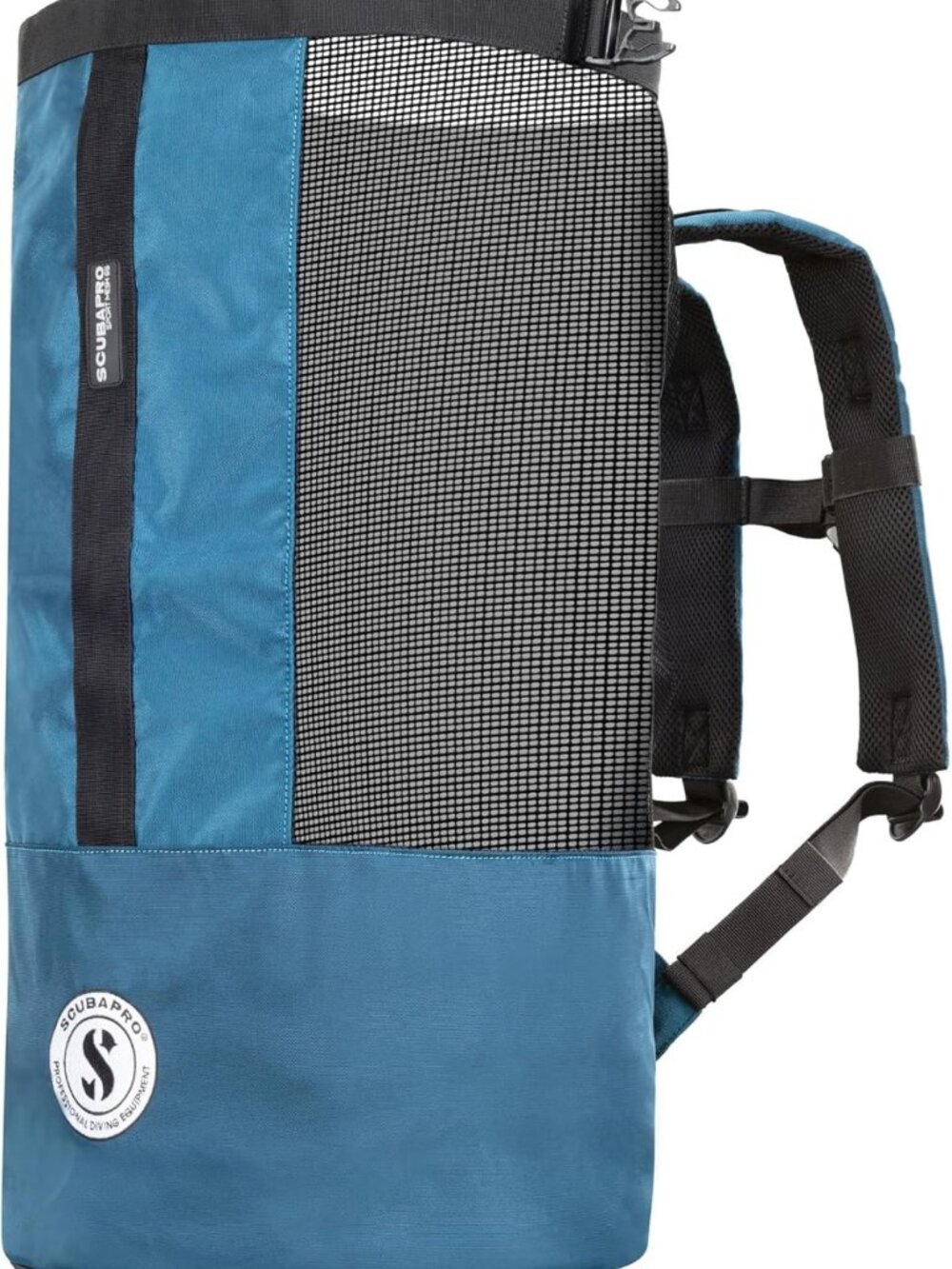 Mesh Dive Bag with Roll Top Closure & Side Zipper for Snorkeling & Scuba Gear